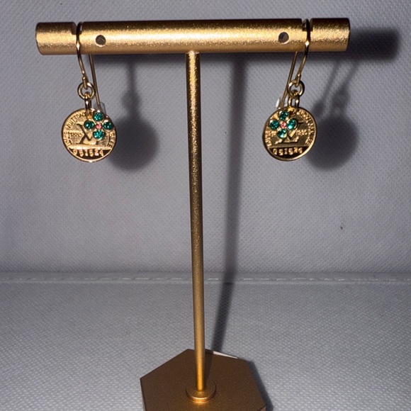 SOLD SOLD Louis Vuitton Gold and Green Circular Earrings - Picture 3 of 8